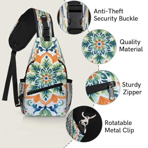 Sling Bag Unisex Mandala Estampado Crossbody para Viaje miniatura 3