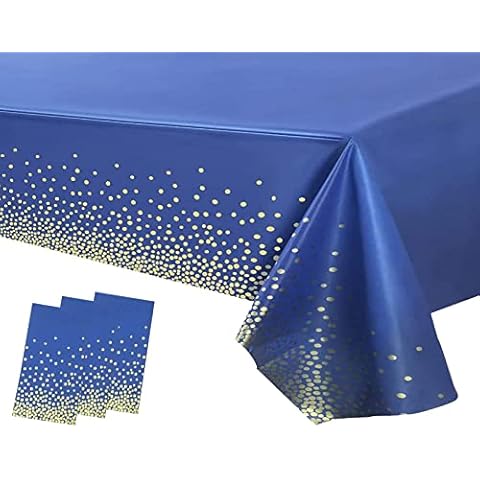 Dark Blue and Gold Dot Tablecloths Cover