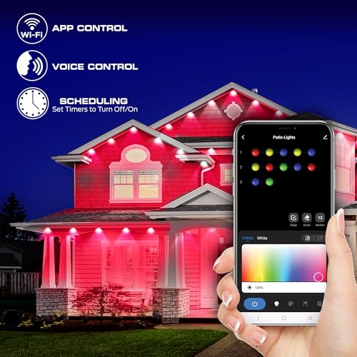 Energizer Smart Permanent Outdoor RGB+IC Lights, 100ft, 72 LED Sound Reactive Eaves Lights, Weather & Water Resistant, App & Voice Control with Alexa, Siri, Google, Grouping, Scheduling, 2.4GHz Wi-Fi - image 5