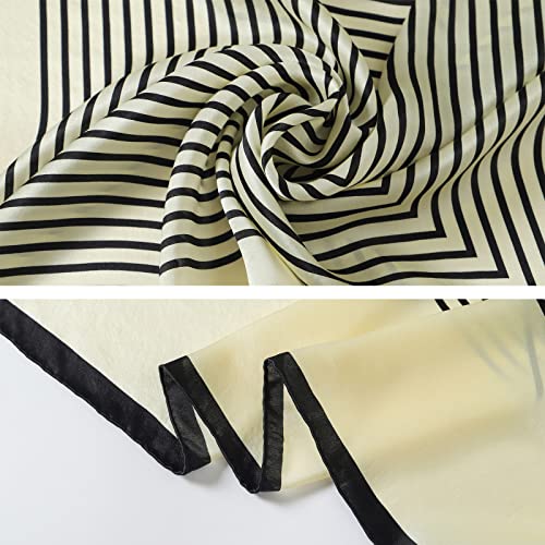 STARWHISPER 100% Pure Mulberry Silk Square Scarf 35''x35 Head Wraps Scarfs for Women Night Sleeping with Gift Packed4