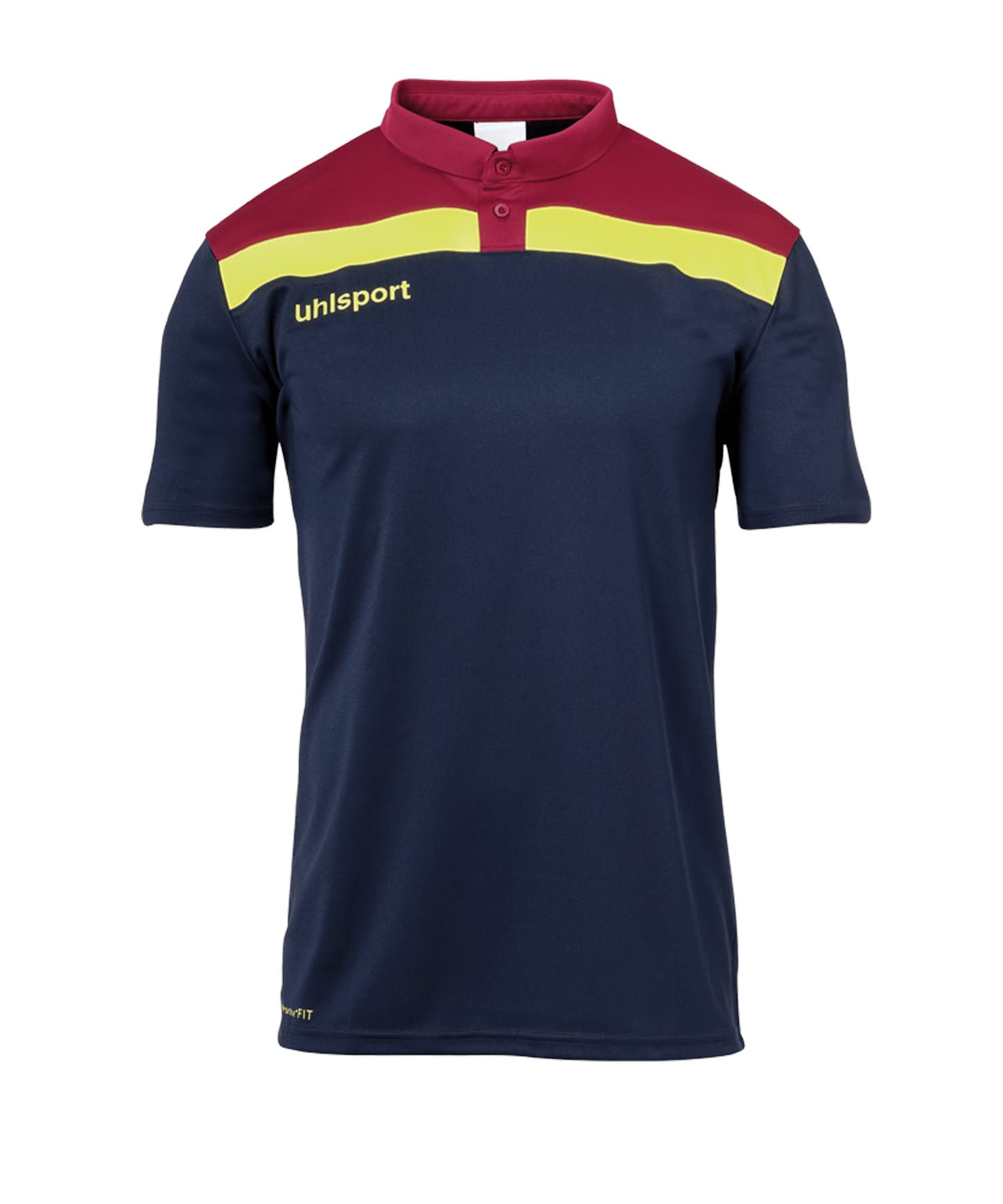 Uhlsport Offense 23 Polo Children's Polo - Navy/Bordeaux/Fluo Yellow, 140