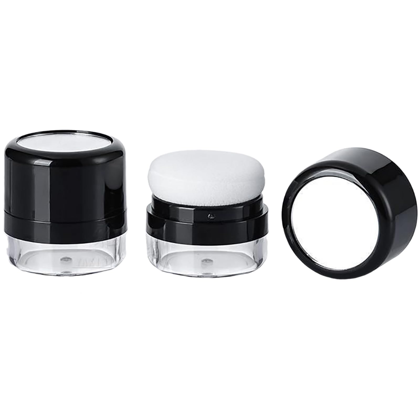 MUAECH 2-Pack Refillable Empty Bottles for Dry Shampoo, Travel Size with Mirror & Sponge Applicator, Portable Container for Loose Powder & Makeup -