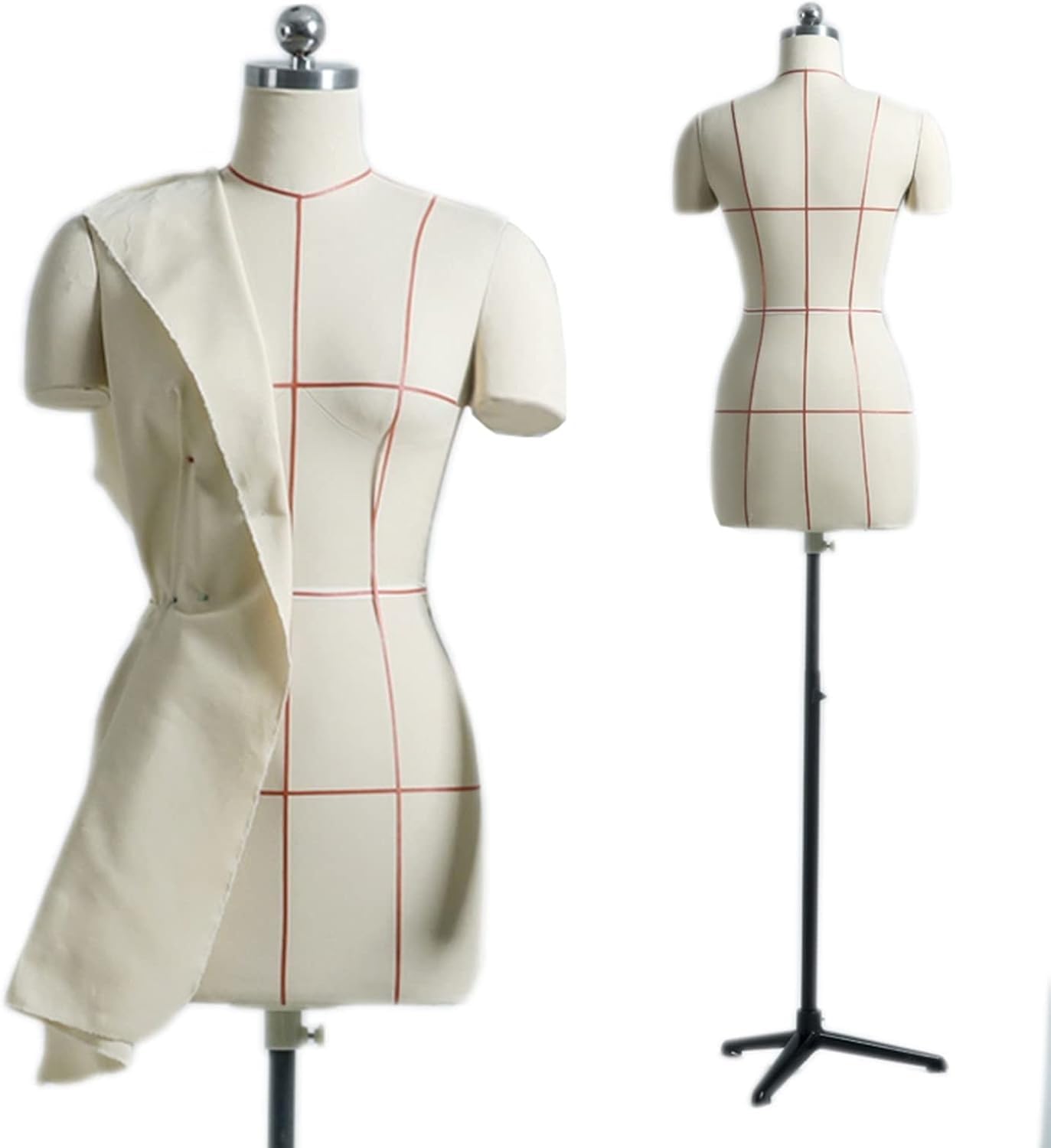 Plus Size Femminile Manichino Torso Vestito Forma Regolabile Pinnable Styrofoam Corpo per Cucire Sartoria Display con Braccia