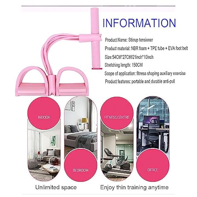 Multifunction Tension Rope, Elastic Yoga Pedal Puller Resistance Band, Hand Grip Strengthener Fitness Equipment, for Abdomen/Waist/Arm/Leg Stretching Slimming Training (Color : #5, Size : 1pc)