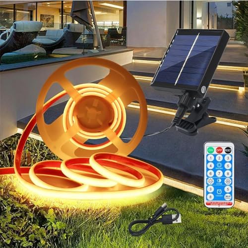 Wisada Solar COB Neon Band 2m - IP68 Wasserdicht Mit 8 Modi Für Terrasse & Garten