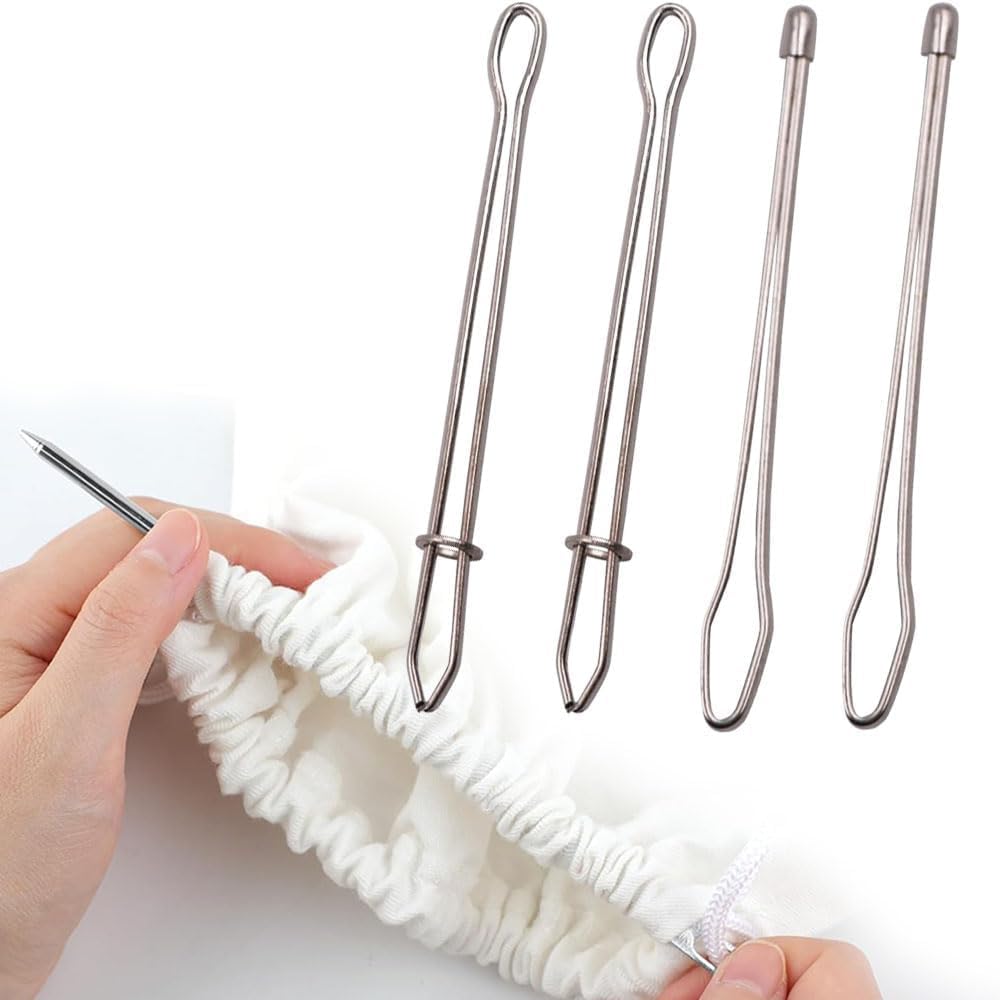 8 clips de enhebrador de cuerda, juego de herramientas de enhebrador de cordón, ganchos giratorios de metal fácil de tirar con pinza herramienta de costura para reemplazo de cordón para sudaderas,