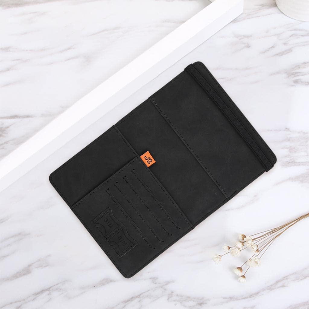 Estuche organizador de documentos para pasaportes, cartera de viaje, tarjetero, rojo, 15 x 21 cm, Juego de 10 (negro, 15 x 21 cm), 15 x 21 cm
