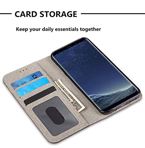 Image of ClickCase for Realme Narzo 20 pro Blazer Series Cloth & Leather Wallet Flip Case Kick Stand with Magnetic Closure Flip Cover for Realme Narzo 20 pro (Brown)