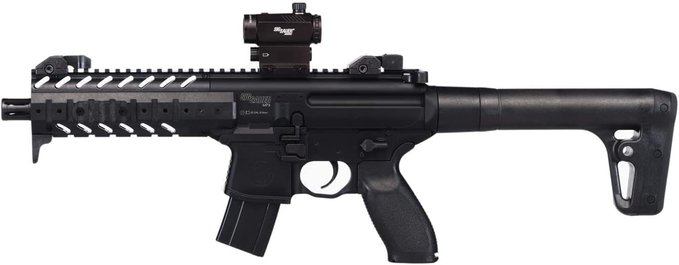 Sіg Sauer MPX .177 Cal CO2 Black Air Rifle with Red Dot and 2X CO2 90gr Tanks and Extra 30rd Mag and 500x Pellets Bundle