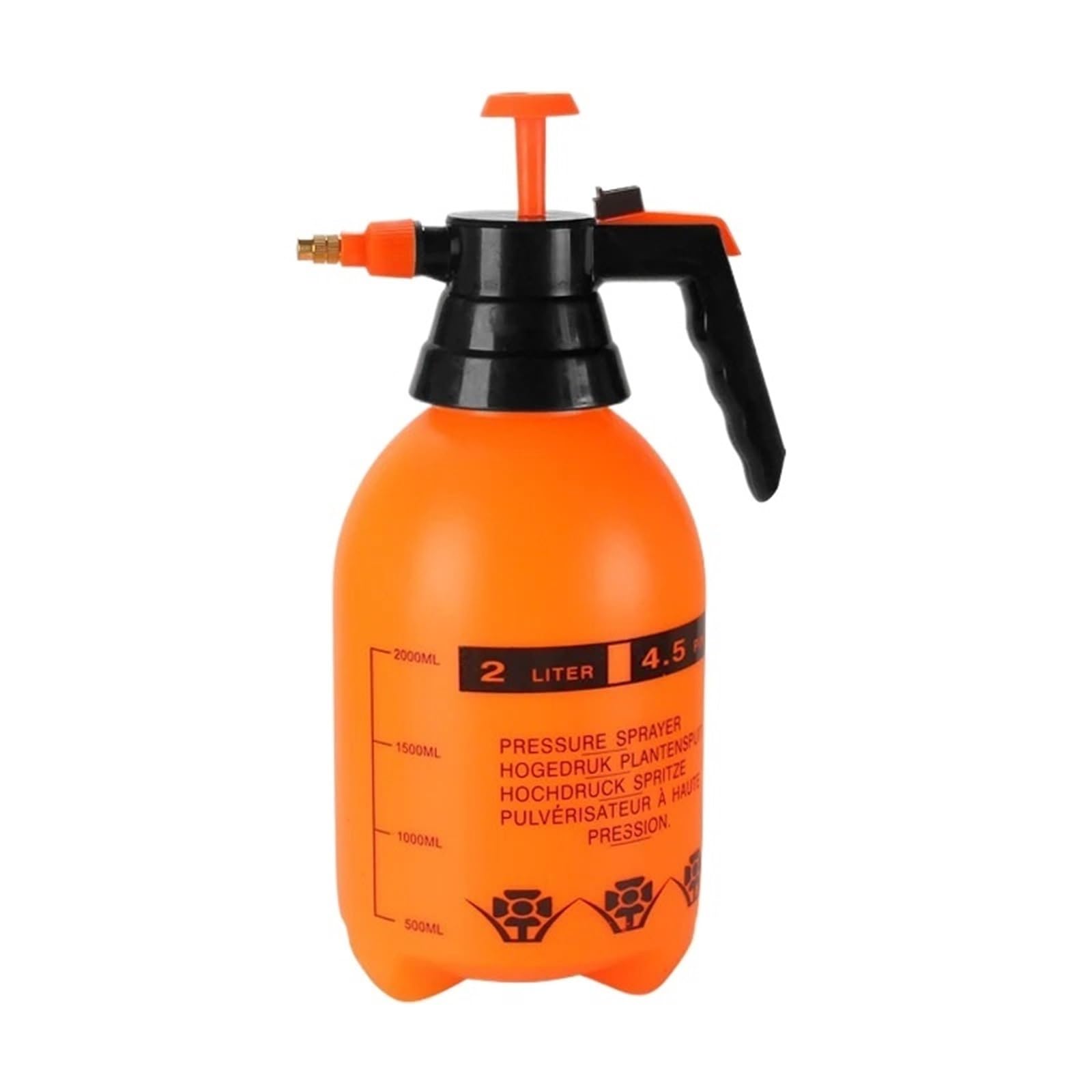 DSFIHJO 1pc Hand Pressure Water Sprayer Trigger Air Pump Garden Spray Bottle Car Cleaning Watering Can(2L Orange)