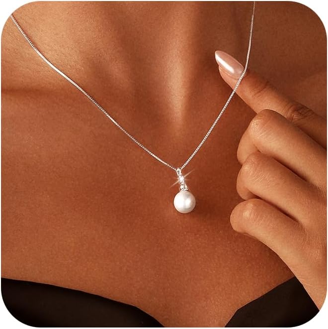 Yatumery Adjustable Gold Pearl Necklace for Women - Dainty Classic Single Pearl Choker Collar, Timeless Jewelry Gift for Her