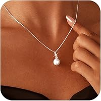 Yatumery Adjustable Gold Pearl Necklace for Women - Dainty Classic Single Pearl Choker Collar, Timeless Jewelry Gift for Her