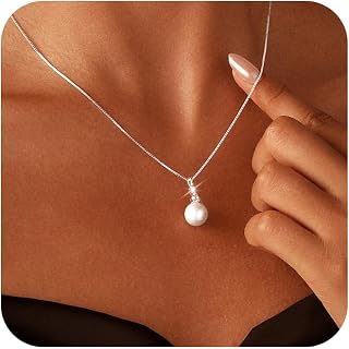 Yatumery Adjustable Gold Pearl Necklace for Women - Dainty Classic Single Pearl Choker Collar, Timeless Jewelry Gift for Her