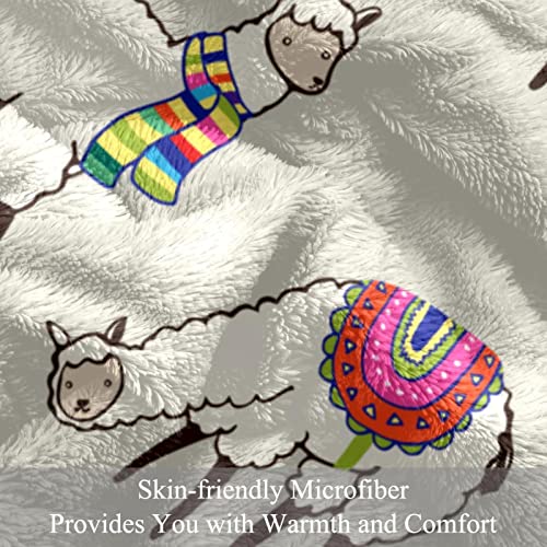 Couverture Polaire Décorative Lama Moelleuse pour Canapé