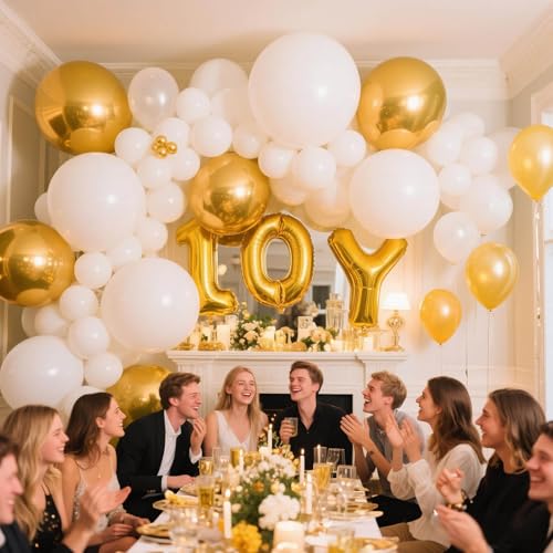 Image of 32Pcs White Big Balloons 18 Inch, Round Large Latex Party Balloons for Birthday Wedding Decorations. (white)