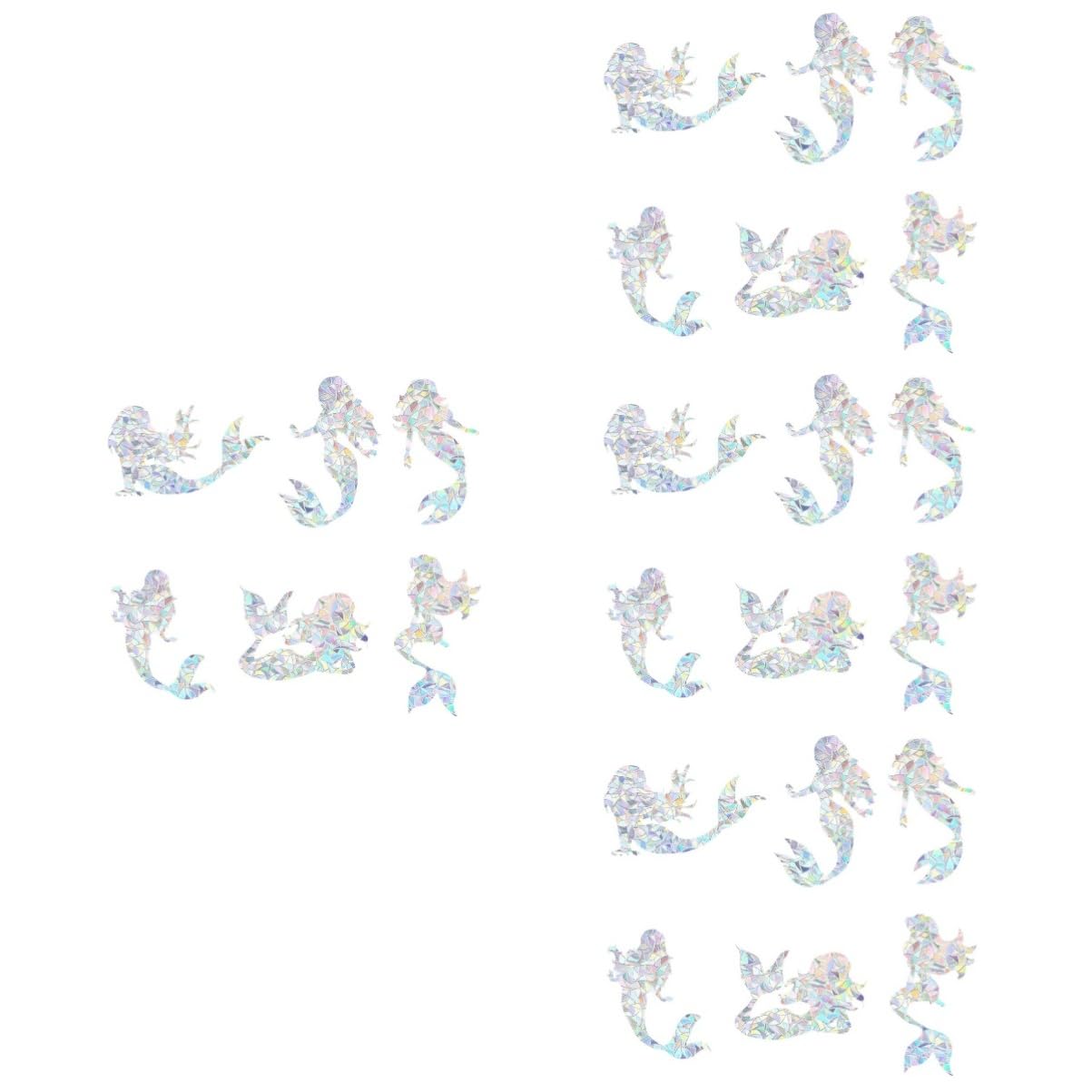 PRETYZOOM 4 Ensembles Sticker Fenêtre Sirène Stickers Repositionnable Decoration Noel Autocollants De Fenêtre De Dinosaure Décor Décalcomanies De Fenêtre D'accueil Pvc Colorful 6 Pièces * 4
