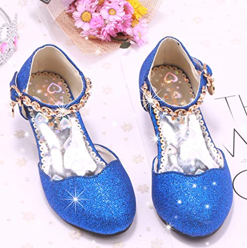 Girl Dress Shoes for Weddings and Parties High Heel Party Dress Pumpswith Rhinestone Strap3