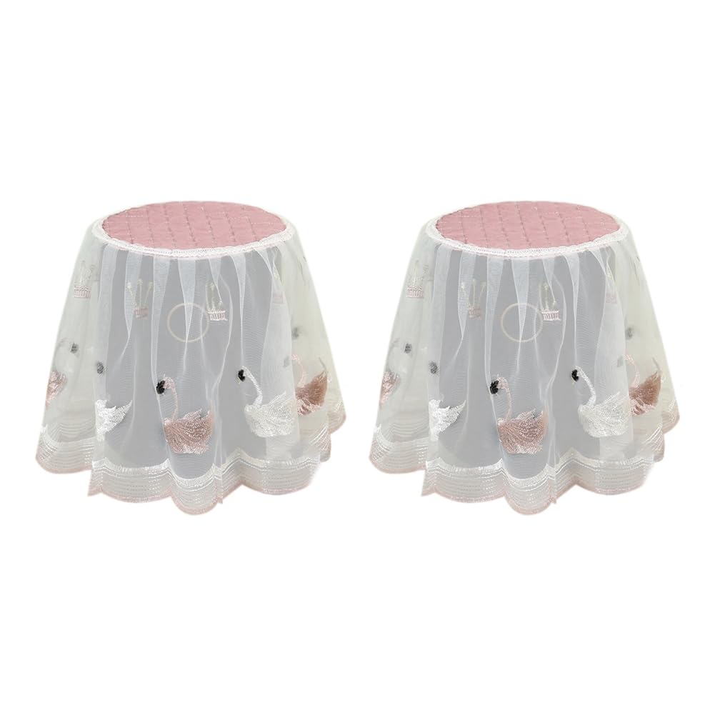 Correa 2Pcs Oil-Proof Air Fryer Dust Cover Cartoon Lace Fabric 25X25x25cm -Swan