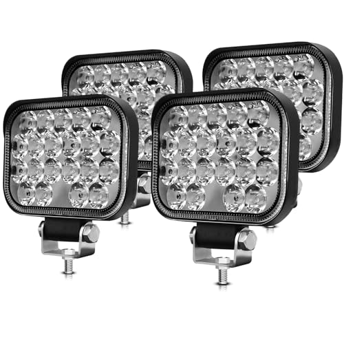 YUGUANG LED Arbeitsscheinwerfer, 4 X 48W Quadrat LED Offroad Zusatzscheinwerfer 12V 24V Scheinwerfer IP67 Wasserdicht Rückfahrscheinwerfer für LKW Traktor SUV, UTV, ATV.