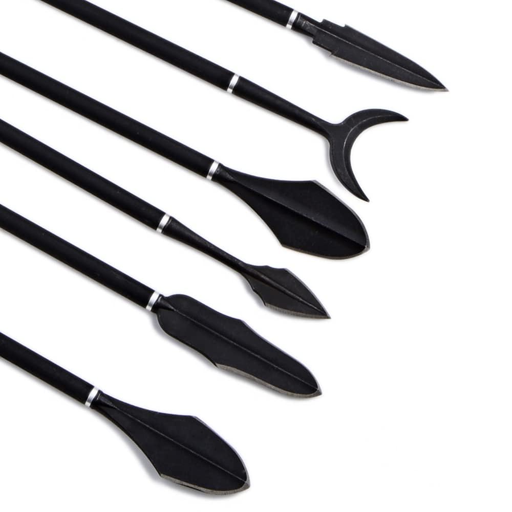 6/12 punte di freccia Broadheads nere punte di freccia da caccia tradizionali per arco e balestra (6 pezzi, stile 3)