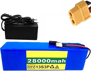 WOGQX 48V Battery 13s3p 28ah Battery Pack 1000W high Power Battery eBike Electric Bicycle BMS with XT60 Plug + Charger