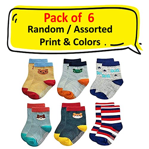 Image of Kidbee Baby Boy's Organic Cotton Anti Slip Grippers Socks