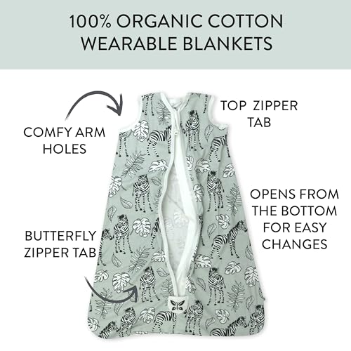 Image of HonestBaby Wearable Blankets Sleeping Bags Swaddle Transition 100% Organic Cotton for Infant Baby Boys, Girls, Unisex