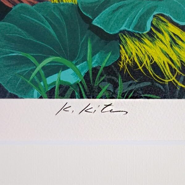 Amazon.co.jp: 版画 北久美子「風花絵図」 額入り 10号相当 風景画