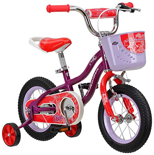 Schwinn Elm Girls Bike for Toddlers and Kids, 14-Inch Wheels, Purple