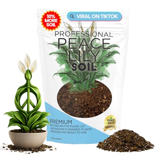 Professional Peace Lily Potting Soil Mix Large 2.2 Quarts Ready to Use, Premium Nutrient-Rich Blend...