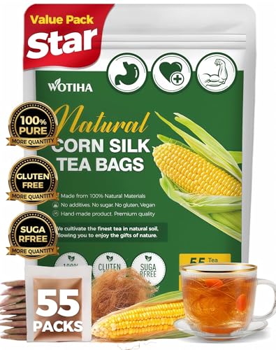 WOTIHA 55 Count Premium Corn Silk Tea Bags - 100% Natural Korean ...