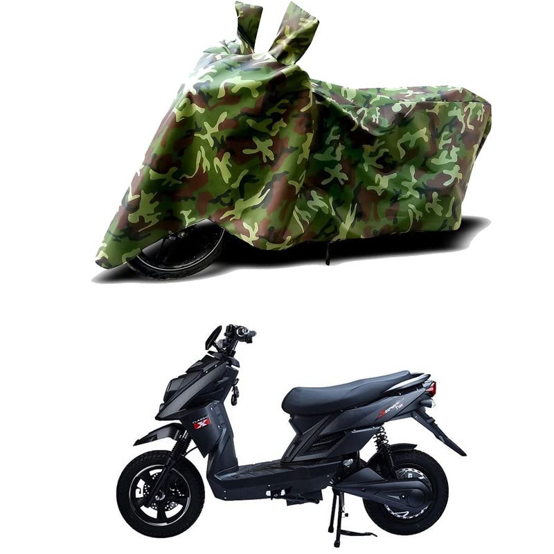 Image of 100% Water Resistant Full Bike Scooty Two Wheeler Body Cover Compatible for Tunwal T 133 /UV-Rays /Heat Protection /Birds Dropping /Scratchproof /Dust Proof /Waterproof /All Varients[Green MJ]