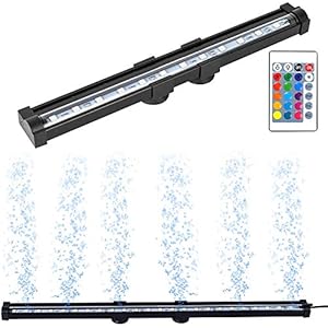 NEWNEN Vis Tank Licht Waterdichte Aquarium Lichten Afstandsbediening 5050 LED Kleurverandering, Luchtbel Lichten met 24…