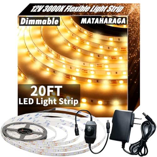 Tira de LED regulable 20 pies 3000K blanco cálido miniatura 1