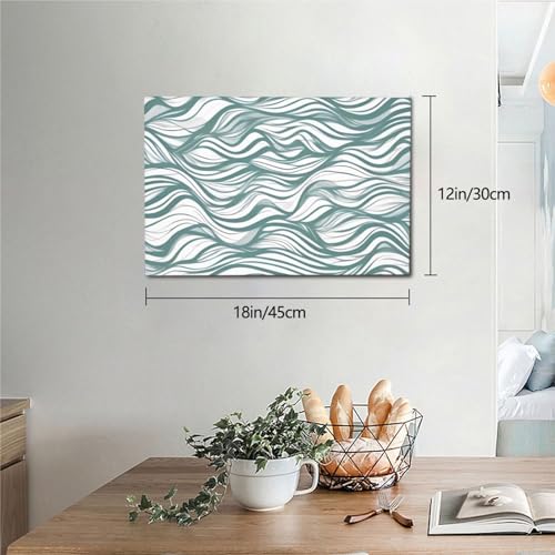 Toile rayures vertes ondulées sans cadre RLDOBOFE tableau moderne - 3