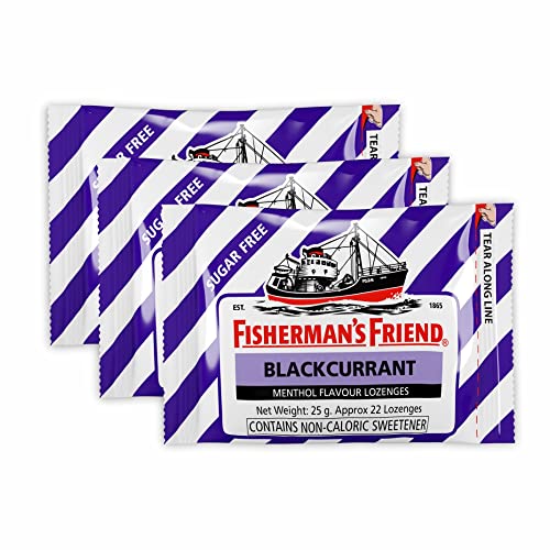 Image of Fisherman's Friend Sugar Free Mouth Freshener - Blackcurrant - Soothing And Fruity Lozenges 25G (Pack Of 3)
