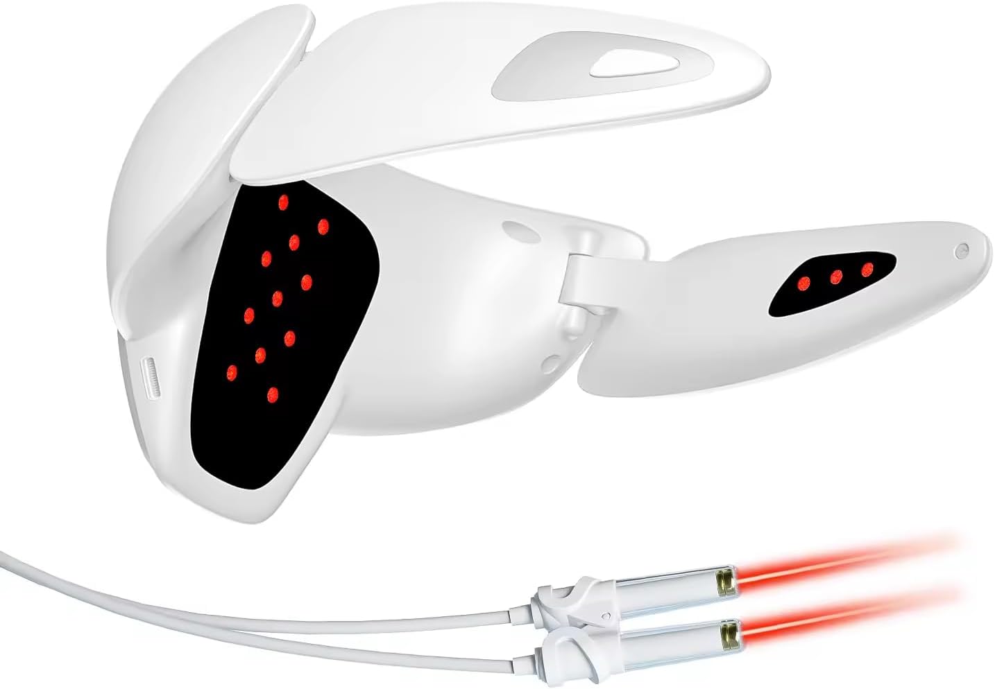 LASEPREHT Red Light Therapy for Neck Pain Relief, Portable Neck Shoulder Pain Relief Device with Nasal Probe, Light Therapy Device for Women Men Home Office Travel, 17×650nm