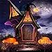 Produktbild MMPTn 5x5ft Märchen Halloween Hintergründe für Fotografie Beleuchtung Hexenhaus Jack-O-Lantern Kürbis Hintergrund für Kinder Halloween Festival Party Dekoration Fotostudio Prop
