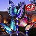 Produktbild HEITIGN 1 Paket Solar Pfahl Leuchtet Garten Solarleuchten Outdoor Multi-Farbwechsel LED Schmetterling Glasfaser Schmetterling Dekorative Lichter Rasen Licht Landschaft Lichter Garten, Zufällige Farbe