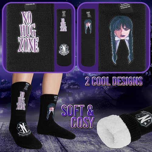 Wednesday Slipper Socks for Women and Teenagers Soft Warm Fluffy Socks with Non Slip Grip Pads One Size Gifts for Her4