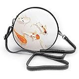 Hochwertiges Material: Die runde Tasche besteht aus Mikrofaser-Leder, das leicht und langlebig ist. Das Textilfutter ist stark und robust mit einem Kunstlederband, das verstellbar und abnehmbar ist.