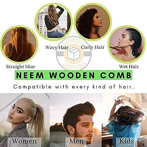 TASHKURST Wooden comb for women | Neem comb hair comb for men | Neem wood combs for women styling | Wooden comb for men Neem wooden comb for hair growth | Hair comb for women and Girls 4