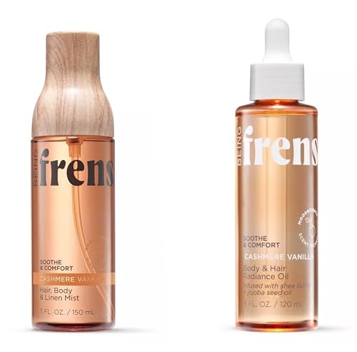 Being Frenshe Hair, Body & Linen Mist Body Spray 5 oz & Jojoba and Radiance Oil 4 oz (Cashmere Vanilla)