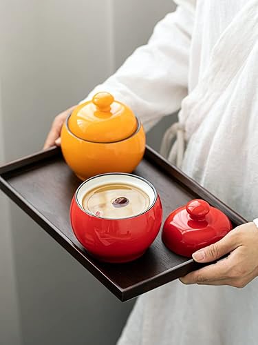 Miniatura 6 de Tarro de cerámica con tapa y cuchara de almacenamiento de sal con girasol