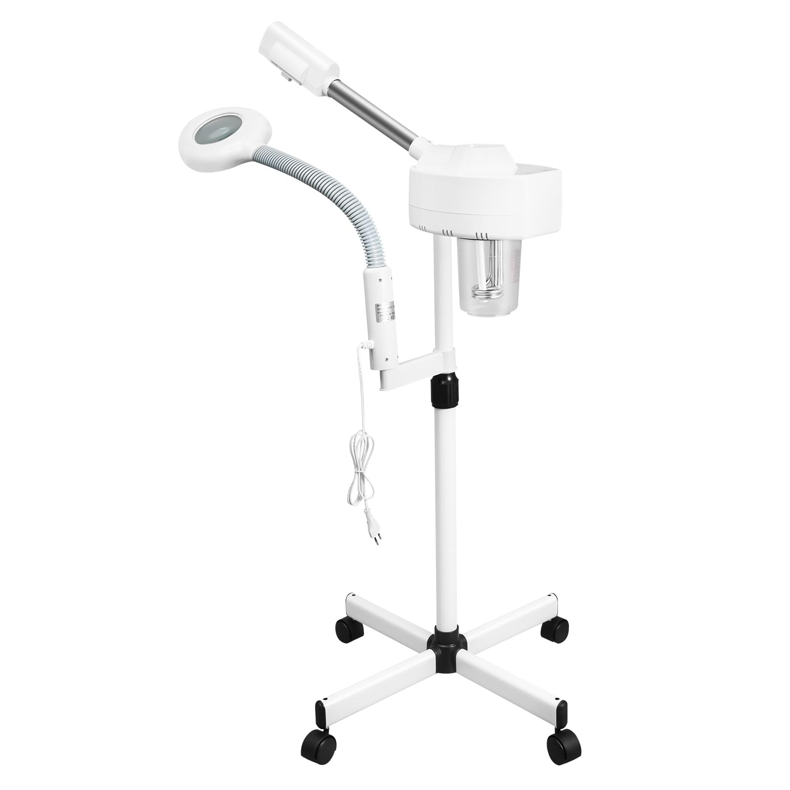 Gesichtsdampfer Professioneller 2 in 1 Bedampfer Kosmetik Facial Steamer mit 5 Fache LED Lupenleuchte Gesichtsdampfgerät für Salon oder Zuhause (800W)
