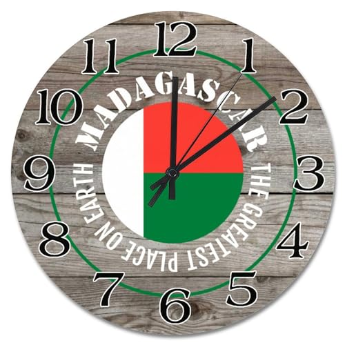 Horloge murale Madagascar de qualité supérieure : décoration suspendue de 38 cm