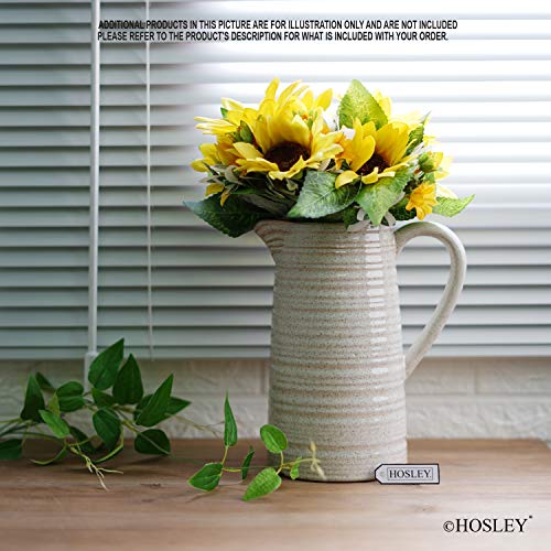 Hosley 8 Inch High Cream Ceramic Pitcher Vase For Flowers Decorative Use. Ideal For Dried Floral Arrangements Gifts For Home Weddings Spa And Aromatherapy Settings. #TOP2