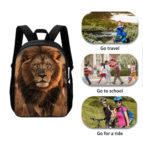 Wild Lion Print Simple Modern Backpack Kids Elementary Primary Simple Modern Backpack Kids Boys Book Bag2