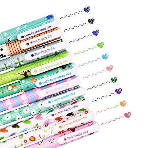 SITAKE 10 Pcs Cute Pens Kawaii Pens Fun Pens, 0.38mm colorful Writing Gel Ballpoint Pens, Korean Japanese Stationery School Supplies for Teen Girls Women Gifts (Animal)