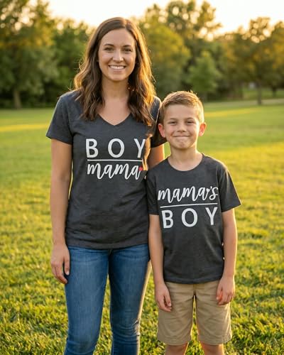 Image of Boy Mama Matching Mommy and Me Outfits Mom Daughter Shirts Mothers Day Outfits Mama Mini Clothing